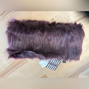 Henri Bendel Faux Fur/Cashmere Reversible Neck & Ear Warmer NWT